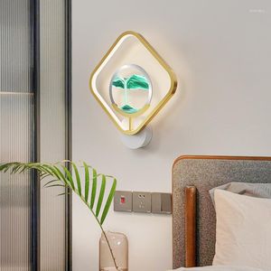 Lampe murale moderne LED lumières avec 3D mobile sable art sablier salon étude chambre chevet couloir allée salon hall lampes