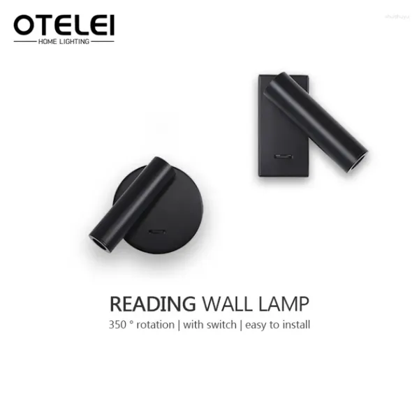 Lampe murale Lumières LED modernes avec rotation réglable en lecture de lecture de lit de chambre à coucher étude d'études d'éclairage des ménages