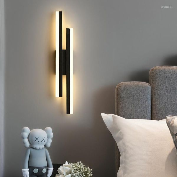 Applique murale moderne Led ligne lumière pour chambre chevet salon escalier acrylique bande applique intérieur fond décor éclairage