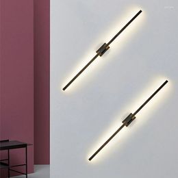Wandlamp Moderne LED Lange Lineaire Buis Minimalistisch L60/80/100 cm Swing Arm Strip Sconces Slaapkamer Nachtkastje Spiegel verlichting Armatuur