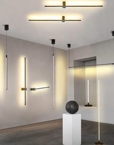 Applique murale moderne LED longue minimalisme lampes suspendues Simple nordique salon lumière chambre chevet applique