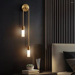 Wandlamp Moderne LED Long Strip Bedlampen Creatieve spiegel Succe voor slaapkamer Badkamer Achtergrond Corridor Goud zwart