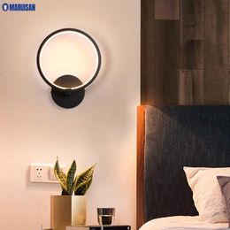 Lámpara de pared LED minimalista moderna para sala de estudio, vestíbulo, pasillo, balcón, dormitorio, interior, hogar cálido, Lustre Luminaria