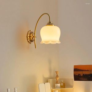 Wandlamp moderne led-spiegel voor slaapkamer Turkse antieke houten katrol zwanenhals leeslamp gemonteerd