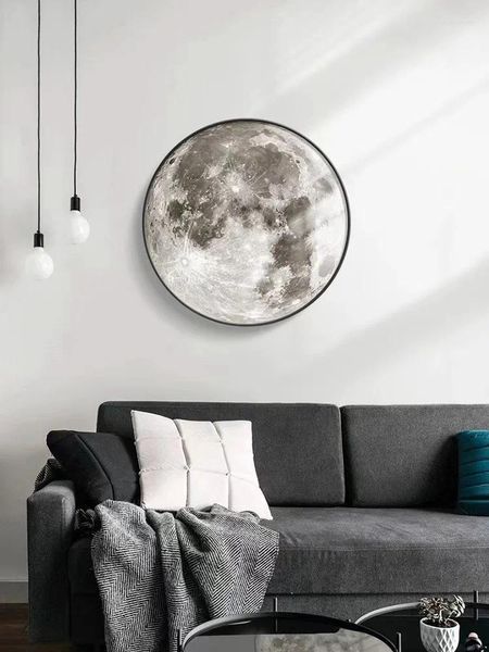 Lámpara de pared Luna LED moderna para el fondo del dormitorio Decoración del hogar Diseño de arte Iluminación interior Pasillo Lustres de noche