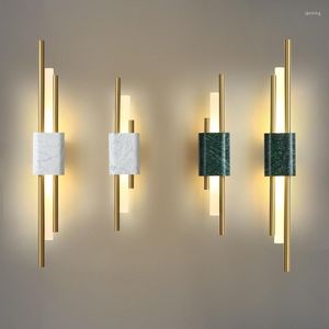 Muurlamp Moderne LED NOORDIC MARMBLE SCONCES Verlichtingsarmaturen voor woonslaapkamer Bedkamer Bedide Keuken Indoor Decor Luminaire lichten