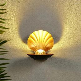 Muurlamp Moderne LED NOORDIC Outdoor Waterdichte slaapkamer Bedkamer Bedside Woonkamer Shell Simple Indoor Decorative Li