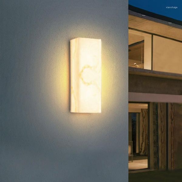 Applique murale moderne LED extérieur étanche Imitation marbre barre lumineuse porche applique centre commercial éclairage de jardin porte de Villa