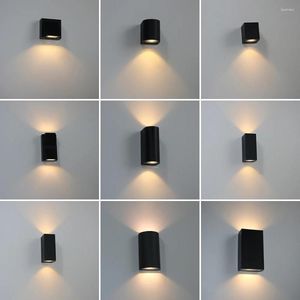 Lámpara de pared LED moderna para exteriores, resistente al agua, luz de arriba y abajo, iluminación del hogar, porche, jardín, pasillo de aluminio, candelabro de pasillo