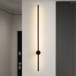 Wandlamp Moderne LED Rotatie Lang licht voor thuis slaapkamer trappen woonkamer bank achtergrond lihgting zwarte decoratie