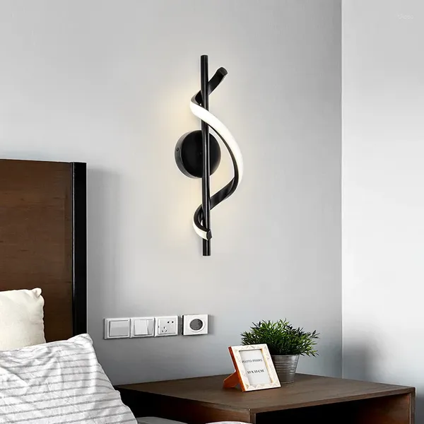 Lampe murale LED moderne lustre en spirale décoration intérieure lampes suspendues applique luminaire pour la chambre à coucher Bar de cuisine 220V
