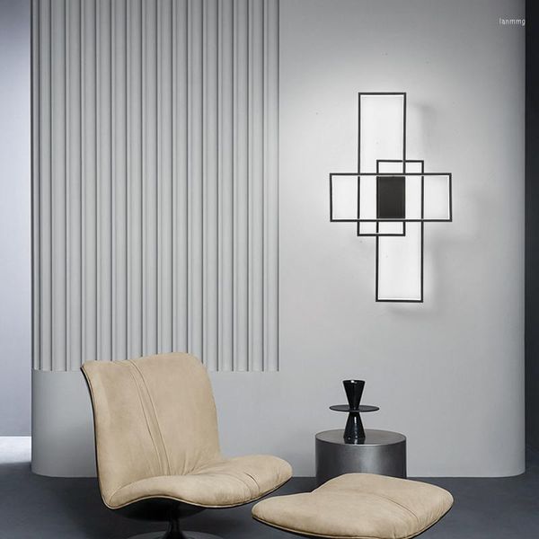 Applique murale moderne Led carrés lumière nordique doré monté plafond pour chambre salon couloir applique