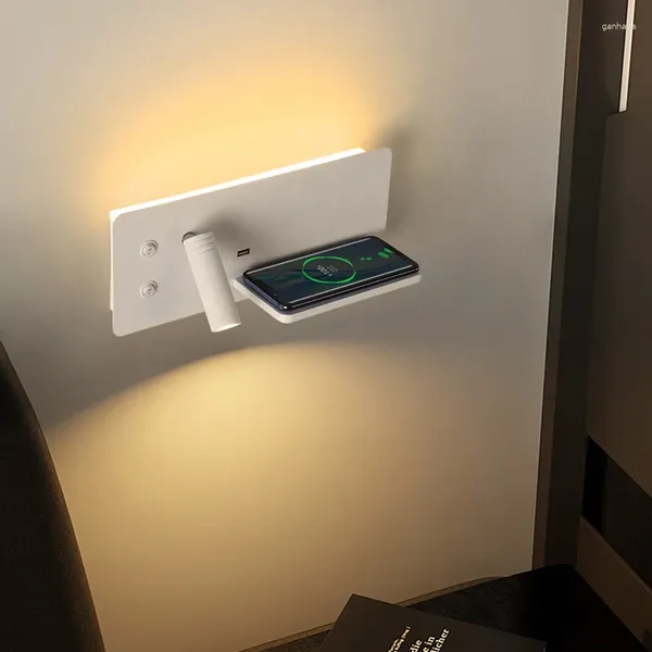 Lámpara de pared LED moderno Carga de la habitación Dedomámmida Luz de luz Lámpara EL Lámparas Luminaria Lectura Estudio de iluminación Fondo