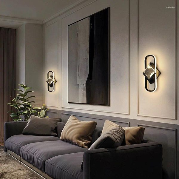 Lampada da parete moderna a LED in legno, apparecchio a specchio, luce Abajur, scimmia, stanza accanto