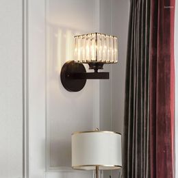 Muurlamp modern licht luxe kristallen slaapkamer bedgebied eenvoudige sfeer woonkamer net rood minimalist