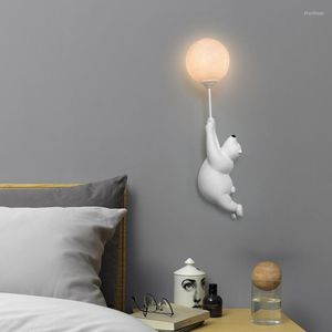 Applique murale lumières modernes chambre d'enfants dessin animé ours lampes intérieures pour enfants luminaires de décoration minimalistes