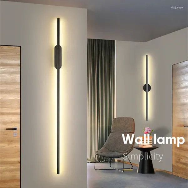 Lámpara de pared moderna, tubo lineal LED, tira larga Simple, espejo, apliques de techo, mesita de noche, sala de estar, decoración del pasillo, accesorio de luces