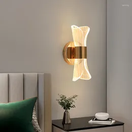 Wall Lamp Modern Luxury Slaapkamer Bedide Online Celebrity El woonkamer LED ACRYLIC ACHTERGROND CREATIVE LICHT