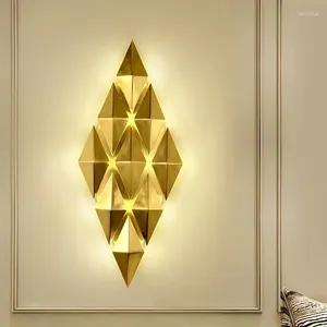 Wandlamp Moderne Luxe Verguld Mat Brons Met G9 LED Warm Licht Achtergrond Ruit Slaapkamer Woonkamer