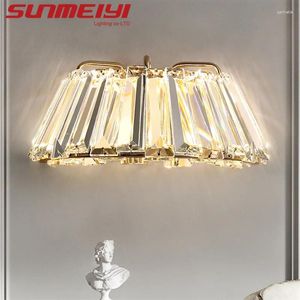 Wall Lamp Modern Luxury K9 Crystal SCONCE LED Binnen Decoratief voor gangpad Stair Bedside Slaapkamer Woonkamer TV Achtergrond Lighti