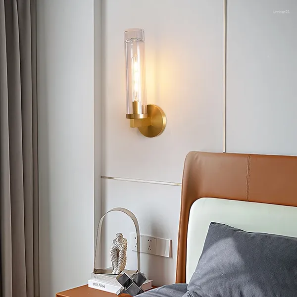 Lampe murale moderne minimaliste de salon en cristal