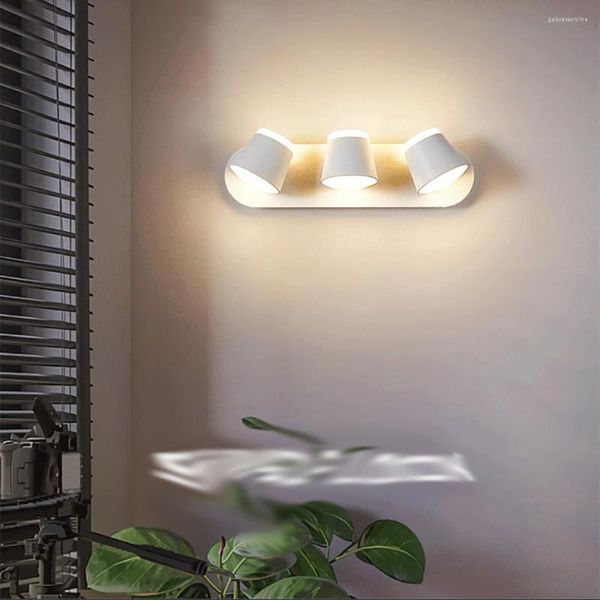 Lámpara de pared minimalista moderna para interiores y exteriores, pasillo, puerta, corte, mesita de noche, escaleras, cilindro de entrada LED