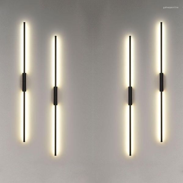 Lampe murale moderne LED minimaliste Long Strip Lights Chambre de chambre à coucher salon TV Fond de fond de calandre Éclairage