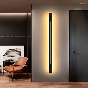 Applique murale moderne minimaliste longue lampe de chevet intérieure pour salon chambre à coucher fond décor à la maison luminaires
