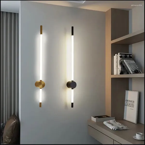 Lampe murale moderne minimaliste longue grille de salon lumière pour fond chambre chevet salle de bain canapé luminaires