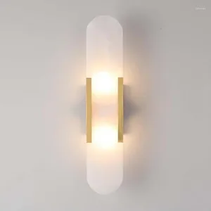 Muurlamp moderne minimalistische ovaal marmeren studie slaapkamer led indoor verlichting voor huis woonkamer decoratie