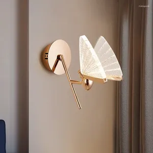 Wandlamp Modern Scandinavisch minimalistisch acryl Vlinder Slaapkamer Studeerkamer Zinklegering Insectenverlichting