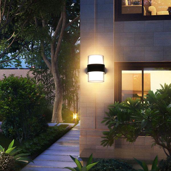 Lámpara de pared moderna para exteriores, luz impermeable, iluminación Exterior, Villa, patio, decoración, porche, luces de jardín, LED interior