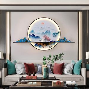 Lampe murale image moderne à l'intérieur de la création de paysage chinois de fond de fond de fond de joie de fond LED pour la maison de vie à la maison