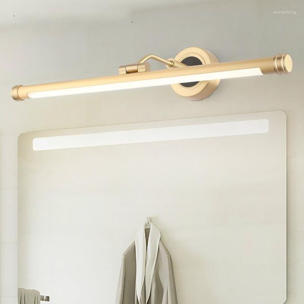 Lámpara de pared moderna Retro cobre baño espejo gabinete luz LED chino tocador inodoro a prueba de humedad frontal LB1013