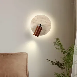 Muurlamp moderne ronde creativiteit natuursteen slaapkamer bedstudie hangende sfeer spotlight lees lichtverlichting leesverlichting