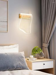 Applique murale moderne Simple, chambre à coucher, lit, petite lumière créative nordique, luxe, haut sens, lampes de fond pour salon