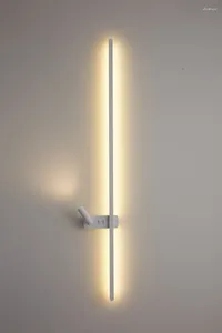 Wandlamp Modern Eenvoudig Zwart Wit Metaal Aluminium LED-voeringstrips Slaapkamer Nachtkastje Appartement El Woonkamer
