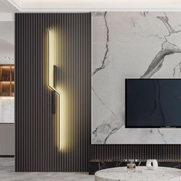 Wall Lamp Modern Simple Indoor Led Strip Lang 85-265V Creative Slaapkamer Bedkamer Bedide Woonkamer Tv-bank Achtergrondverlichting