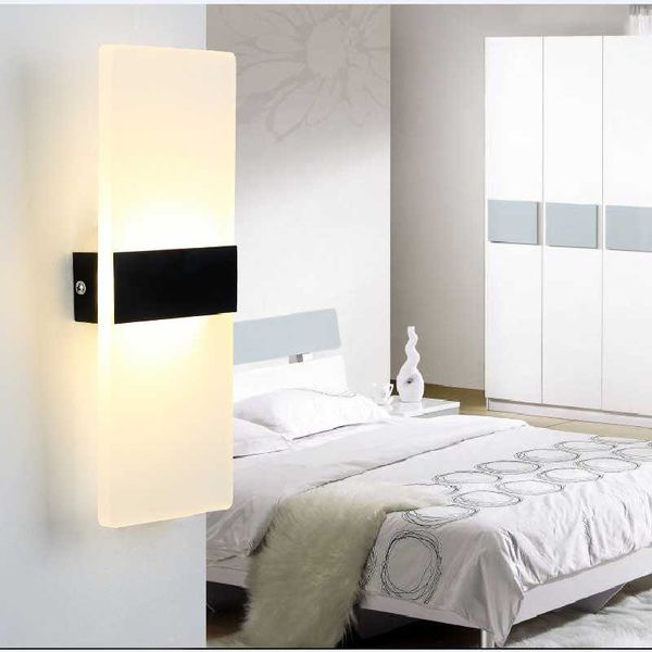 Lámpara de pared Moderna Simple LED Acrílico Aluminio Dormitorio Cabecera Salón Comedor El Estudio Corredor