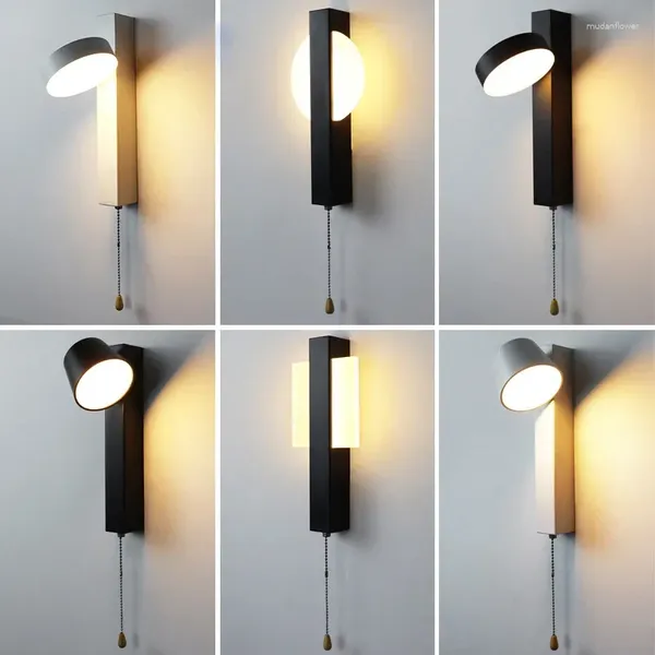 Lampe murale moderne LED simple peut faire tourner le couloir du salon au chevet et avec la lumière de l'interrupteur