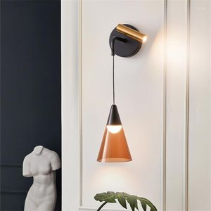Applique murale lampes LED simples modernes avec petit projecteur rotatif pour salon chambre chevet Design créatif deux têtes Luminaire