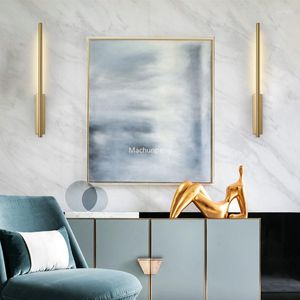 Applique moderne lignes simples doré nordique chambre lumière luxe hommes minimaliste Wandverlichting salon décoration