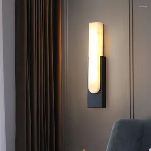 Wandlamp Modern Eenvoudig Marmeren Steen Slaapkamer Woonkamer Nachtkastje El Decor Verlichting Gangpad Trap Hal Licht