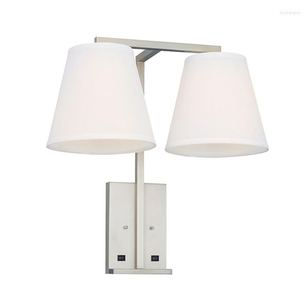 Applique Moderne Simple Satin Nickel Fini Chambre Lumière Avec Interrupteur Pour El Chambre Salle De Bains Décoration Intérieure Luminaires 9195