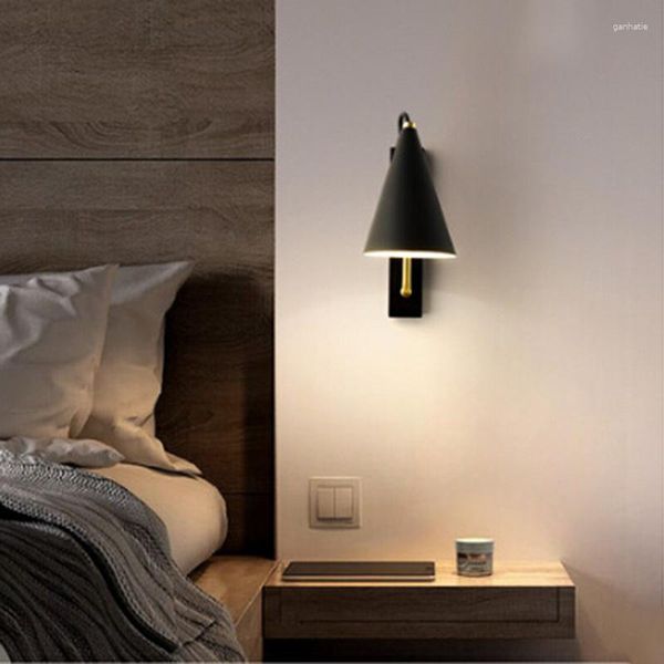 Lámpara de pared Interruptor LED de estilo moderno Merdiven Long Light Light Styles Antique Polea de madera