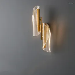 Lámpara de pared Estilo moderno Diseño en espiral Arte LED Oro Acrílico Dormitorio Mesita de noche Cocina Pasillo Balcón Decoración Aplique