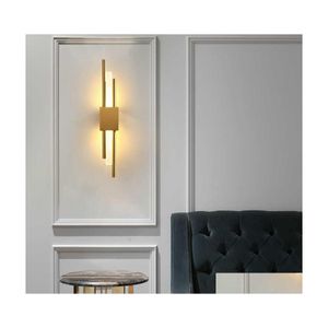 Wandlamp Modern stijlvol bronzen goud en zwarte 50 cm pijp LED voor woonkamer ganggang Corridor Slaapkamer Stonces Lichte armatuur 210724 D DHQOB