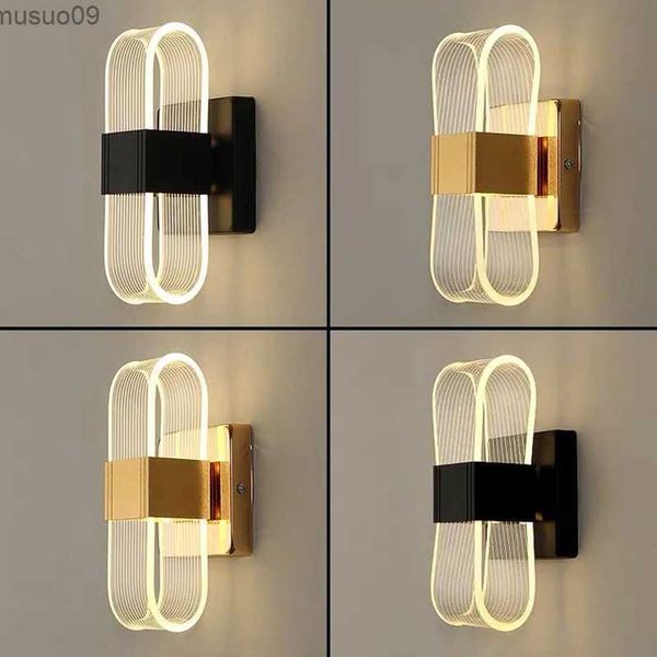 Lámpara de pared moderna y transparente, barra de luz LED con guía de luz, creativa, de lujo, para sala de estar, dormitorio, mesita de noche, lámpara de pared del hotel