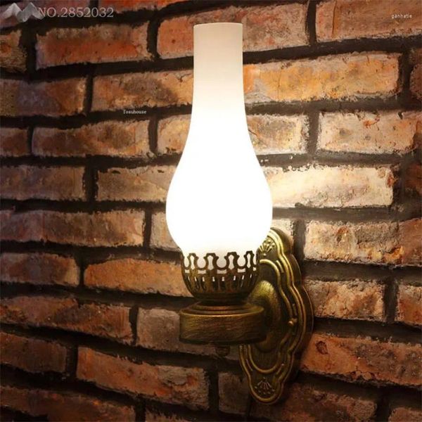 Lámpara de pared Luces vintage modernas Lámparas rústicas Linterna de queroseno Luz Corredor oxidado Aplique de pasillo Accesorios de cocina