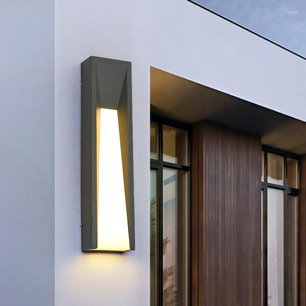 Lámpara de pared Moderna Impermeable Led Exterior Tira larga Iluminación de entrada Jardín Patio Accesorio Luz de puerta